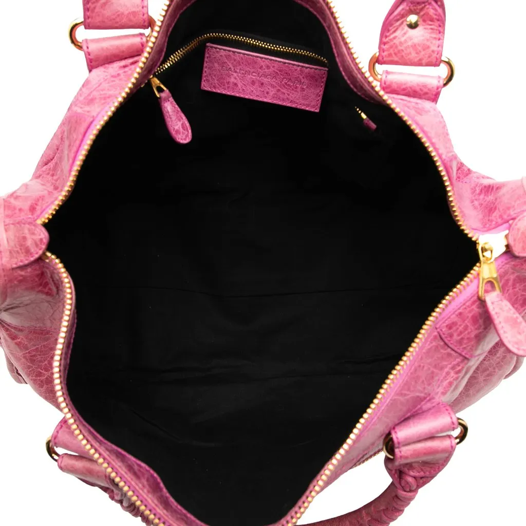 Balenciaga Lambskin Motocross Giant 21 Work Bag Pink Leather Good - Model View