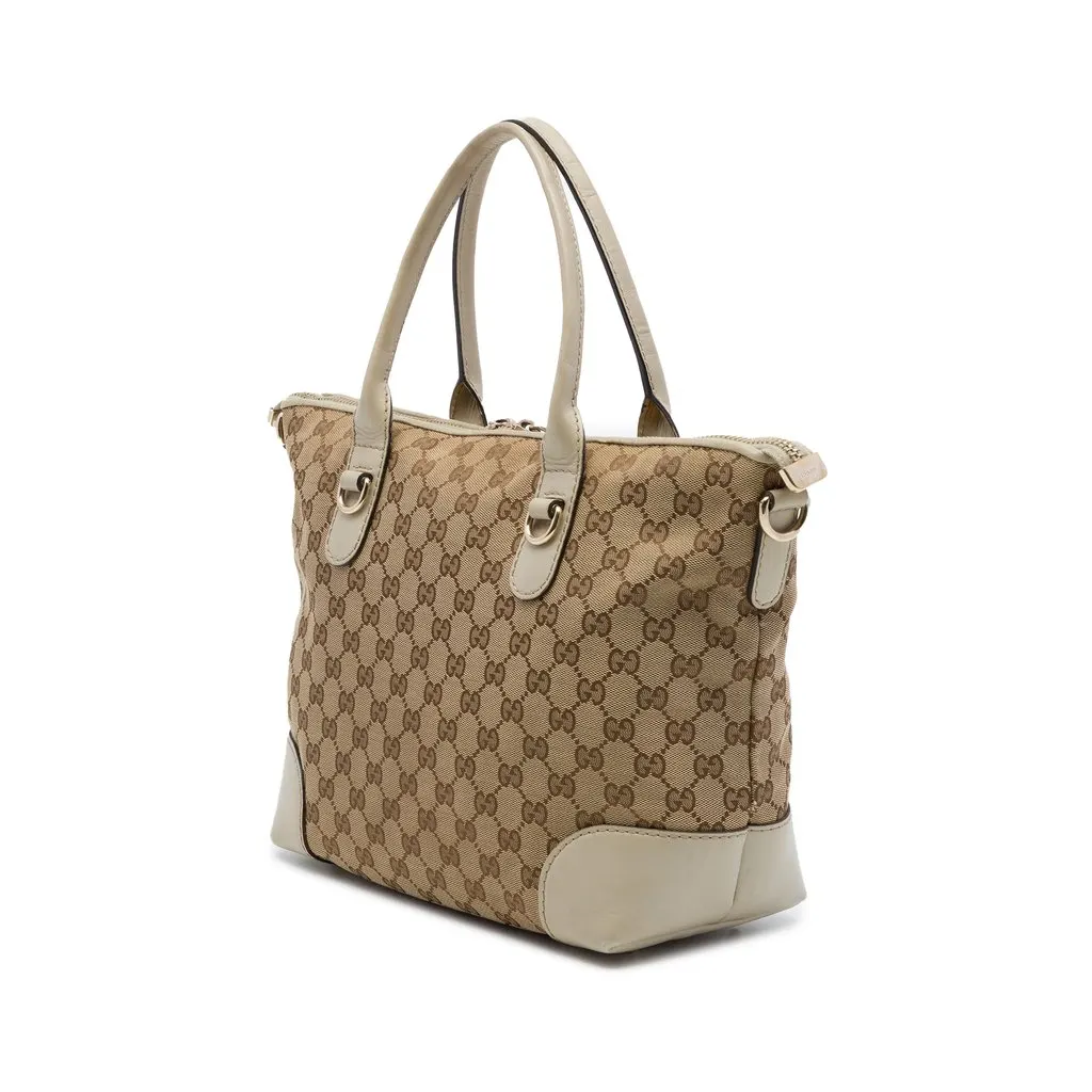Gucci GG Canvas Heart Bit Satchel Brown Canvas Good - Back View