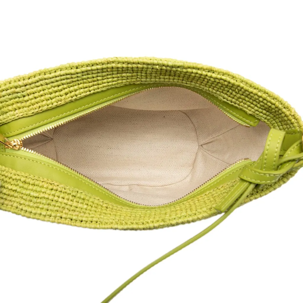 Loewe Paulas Ibiza Anagram Raffia Pochette Crossbody Green Very good - Model View