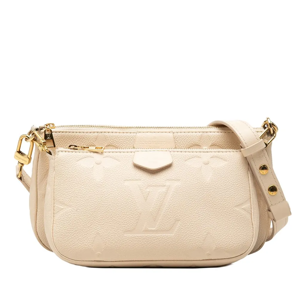Louis Vuitton Monogram Giant Empreinte Multi Pochette Accessoires White Leather Very good - Front View