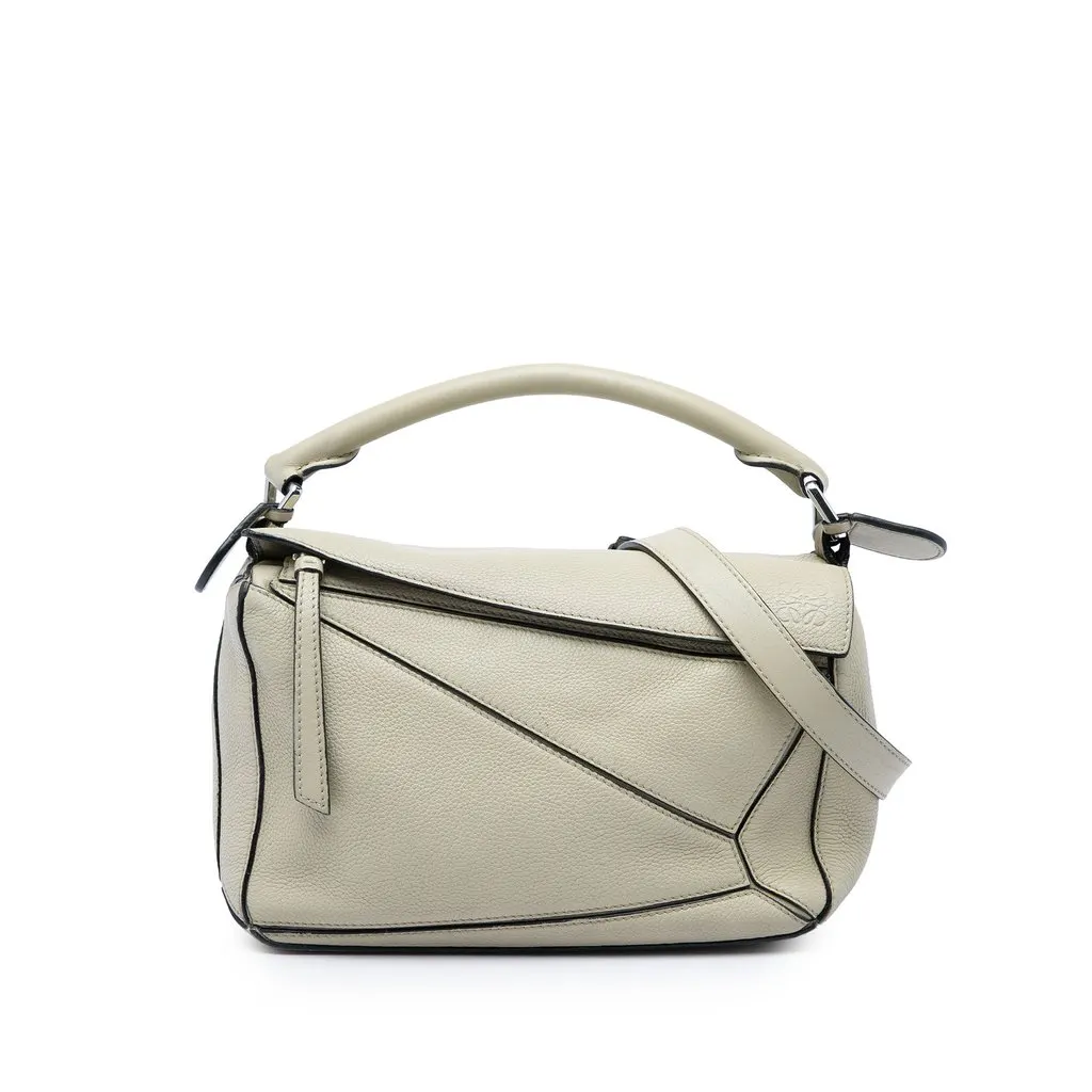 Loewe Small Calfskin Puzzle Satchel Brown Leather Good - Front View