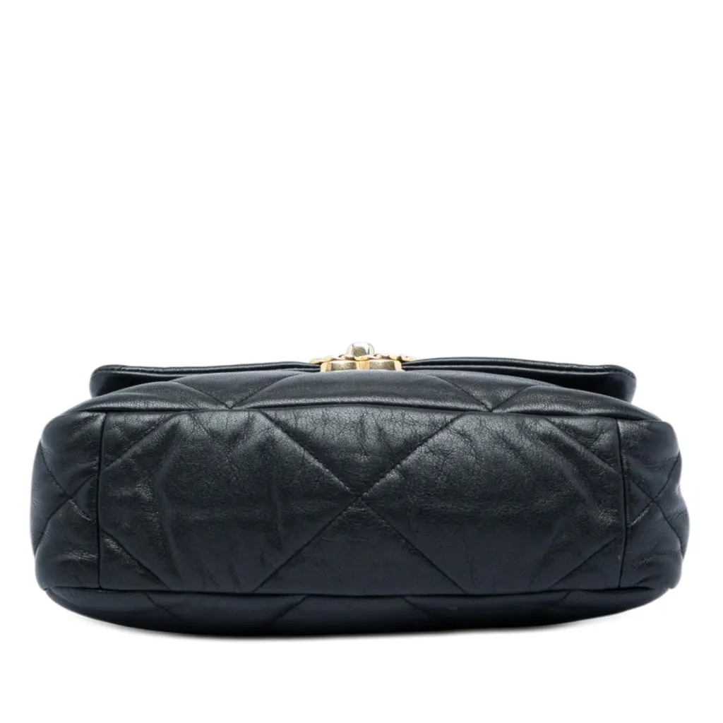 Chanel Medium Lambskin 19 Flap Black Leather Very good - Inside View