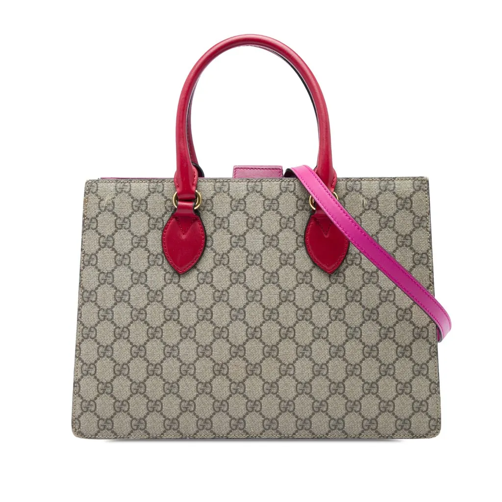 Gucci GG Supreme Convertible Top Handle Bag Beige Very good - Front View