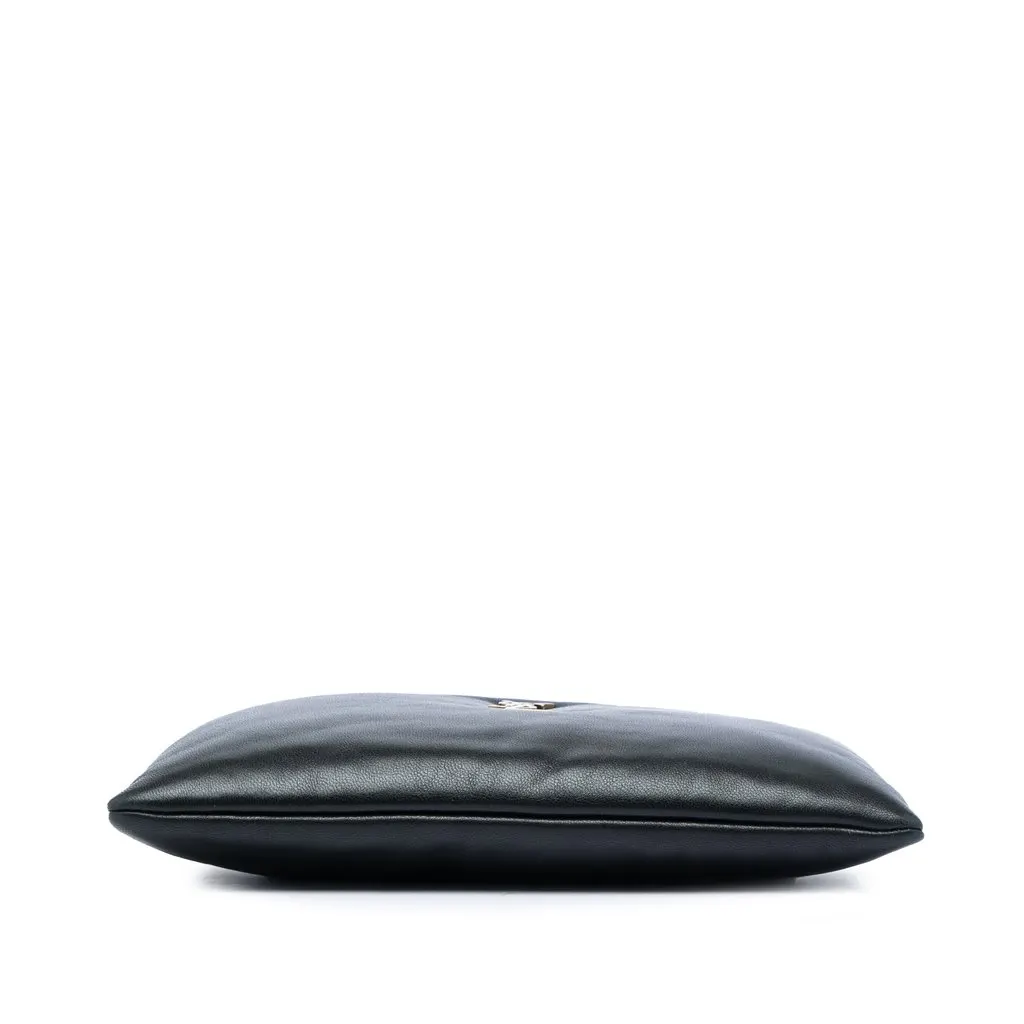 Saint Laurent Small Lambskin Calypso Zipped Pouch Black Leather Very good - Inside View