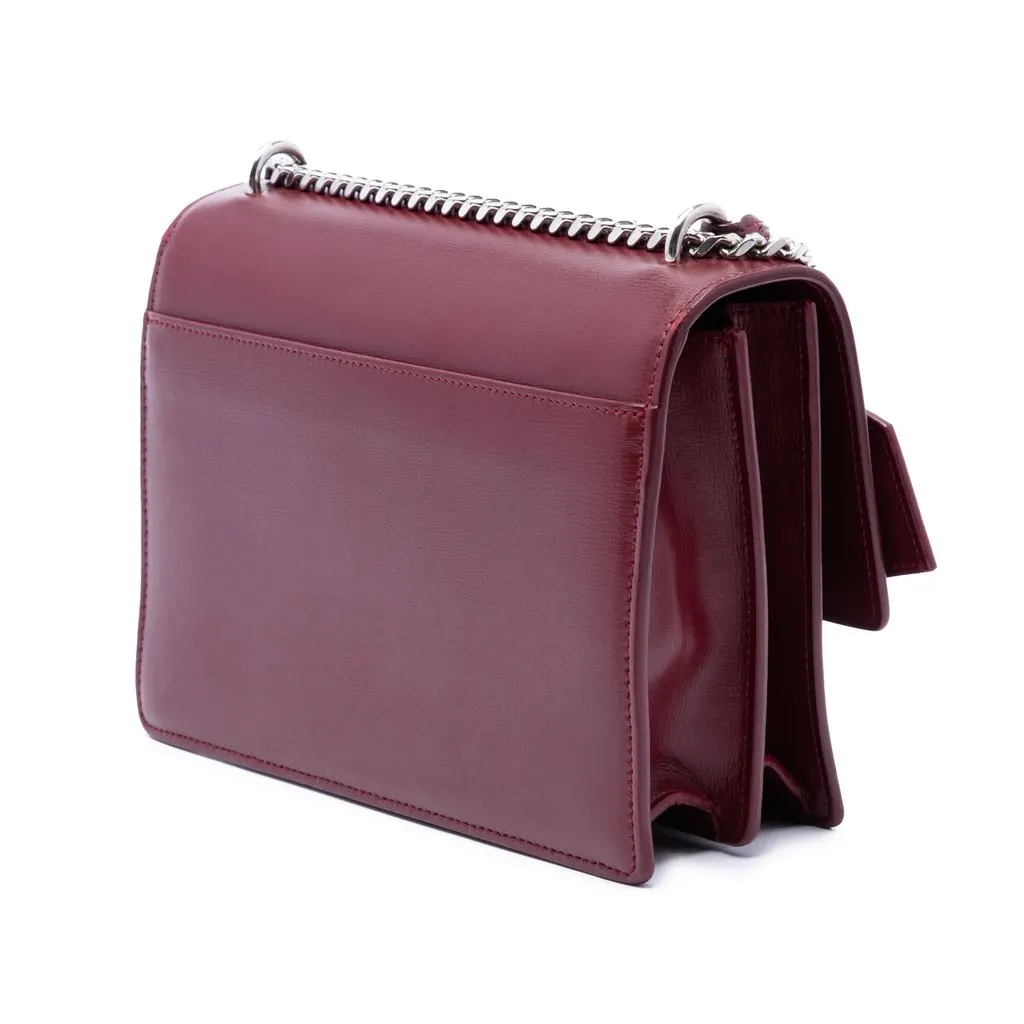 Saint Laurent Medium Calfskin Monogram Sunset Crossbody Red Leather Good - Back View