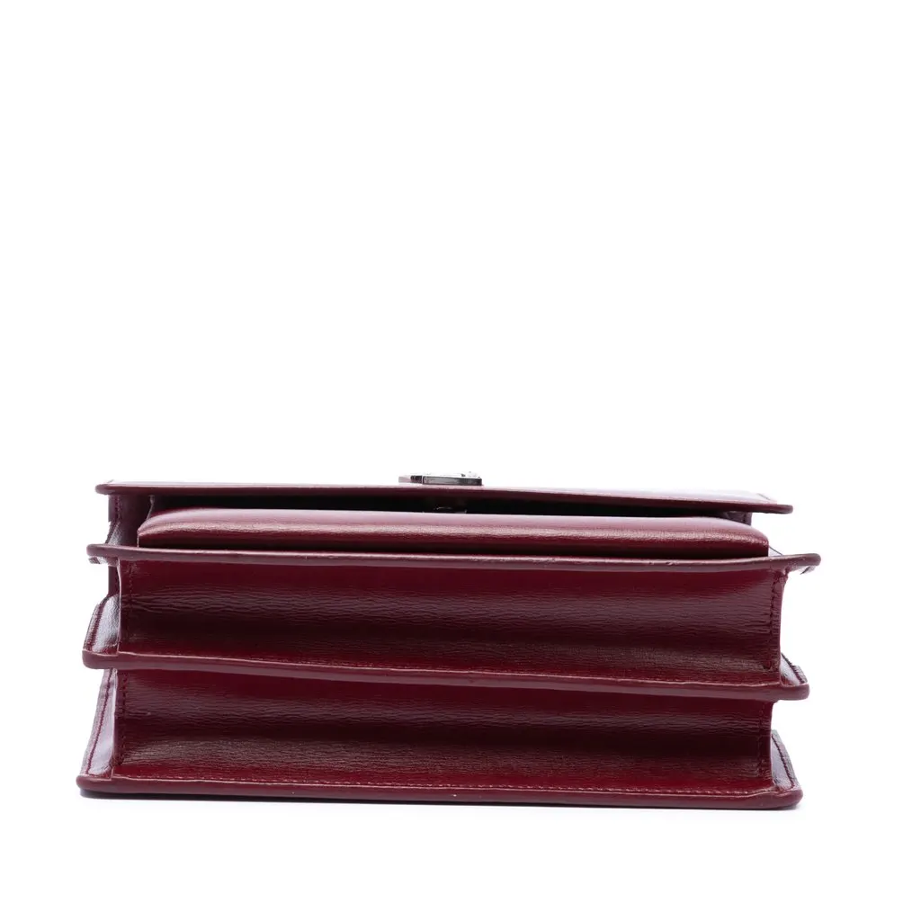 Saint Laurent Medium Calfskin Monogram Sunset Crossbody Red Leather Good - Inside View