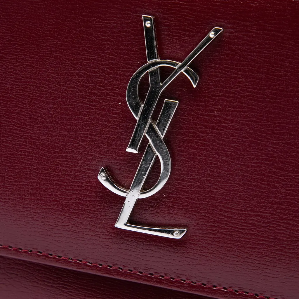 Saint Laurent Medium Calfskin Monogram Sunset Crossbody Red Leather Good - Box View