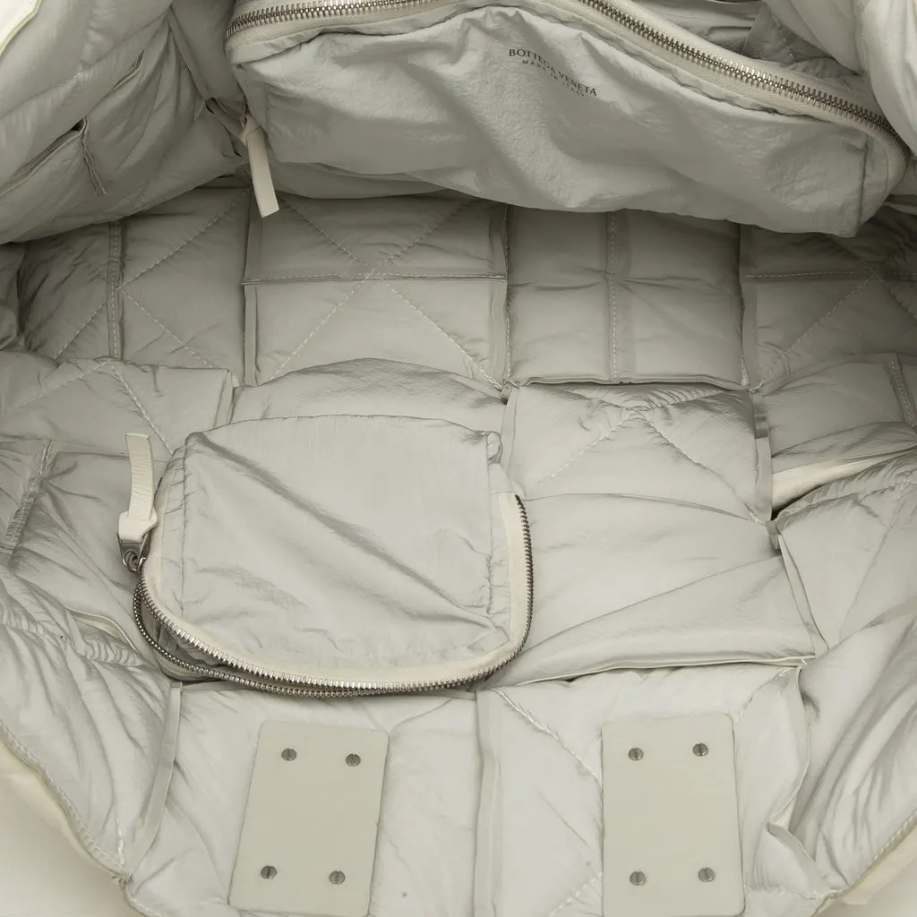 Bottega Veneta Padded Calfskin Maxi Intrecciato Squash Tote White Leather Very good - Model View