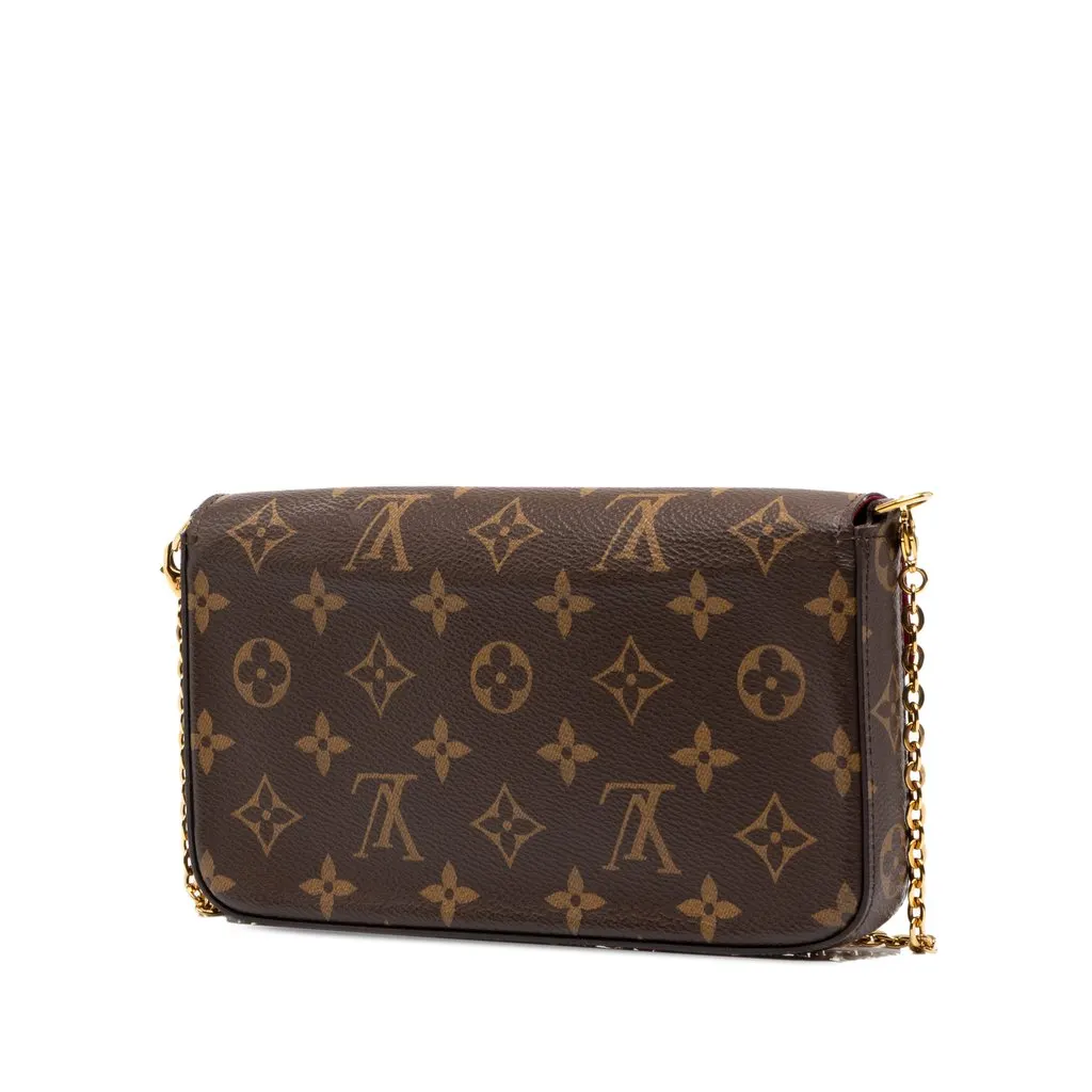 Louis Vuitton Monogram Pochette Felicie Brown Canvas Good - Back View