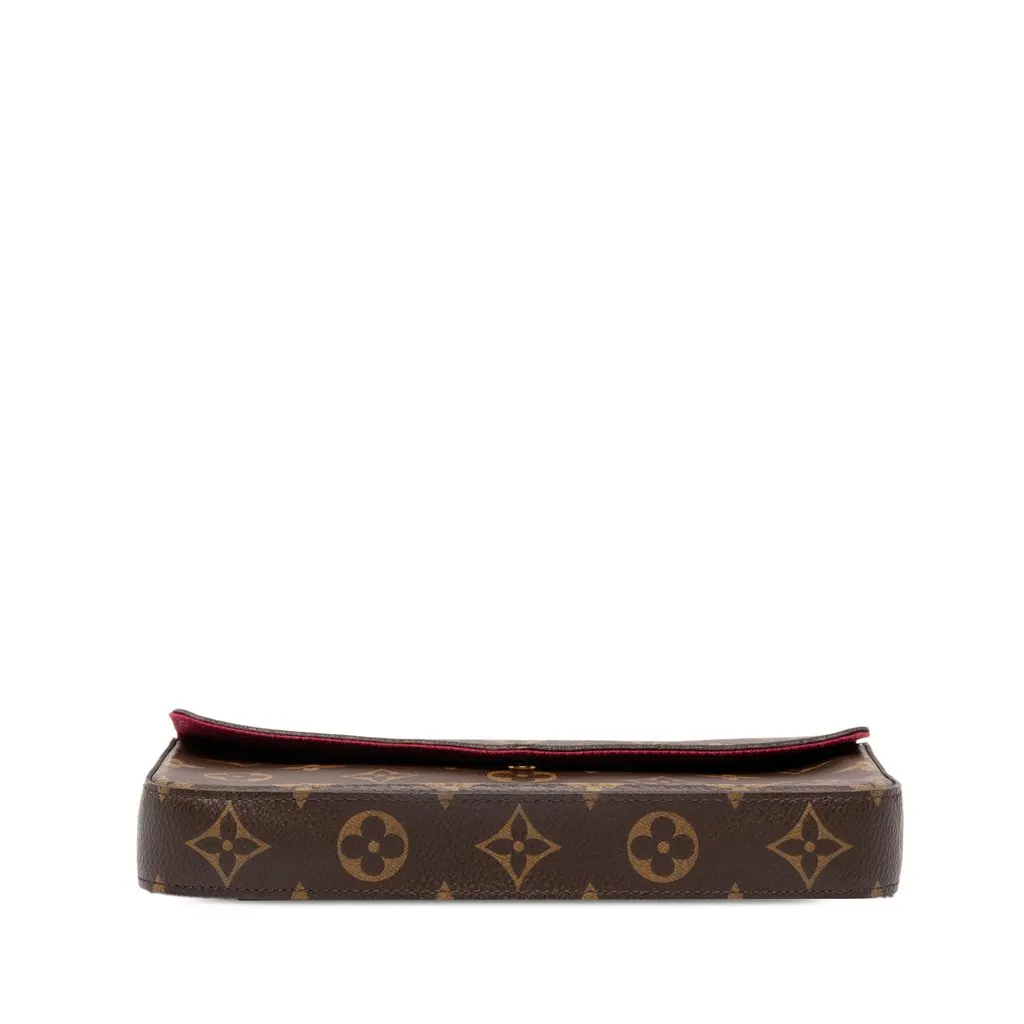 Louis Vuitton Monogram Pochette Felicie Brown Canvas Good - Inside View
