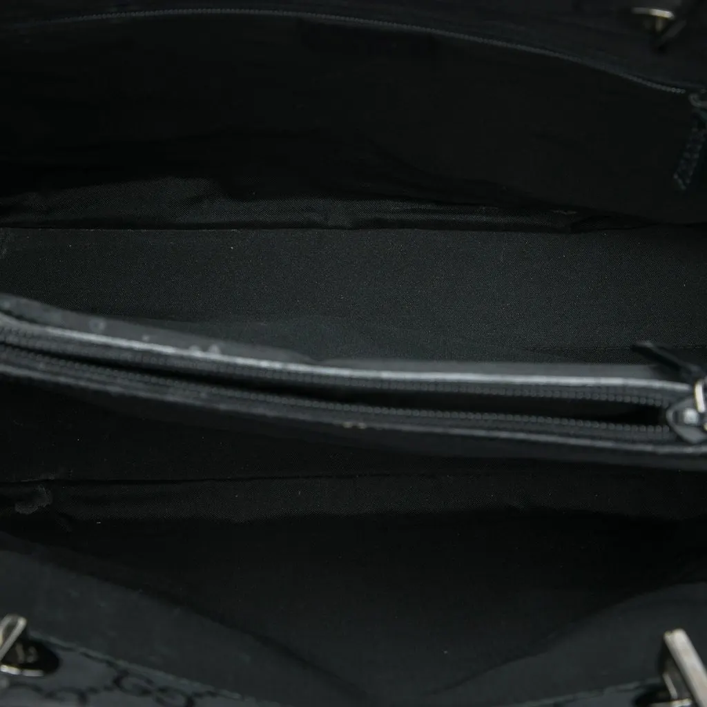 Gucci GG Nylon Bamboo Handbag Black Polyamide Very good - Model View