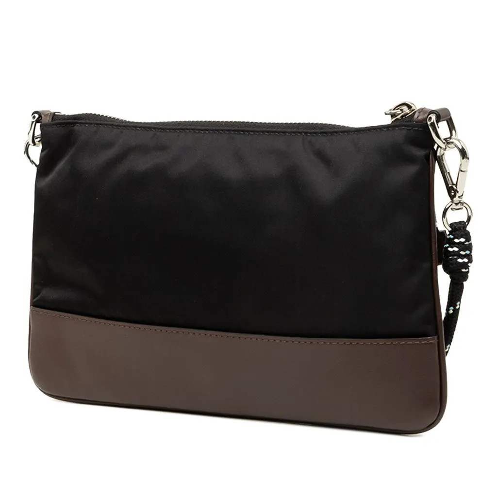 Prada Bicolor Vitello Trimmed Re Nylon Speedrock Smartphone Case Black Polyamide Very good - Back View