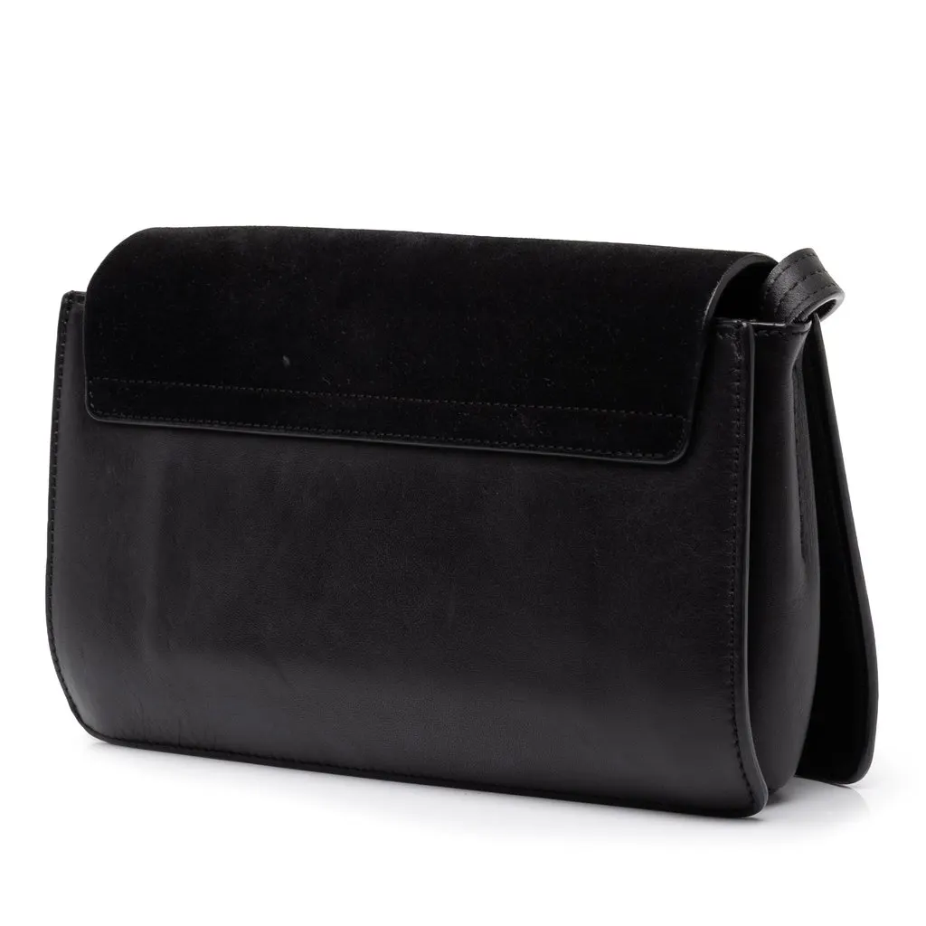 Chloé Small Suede and Calfskin Faye Crossbody Black Leather Very good - Back View