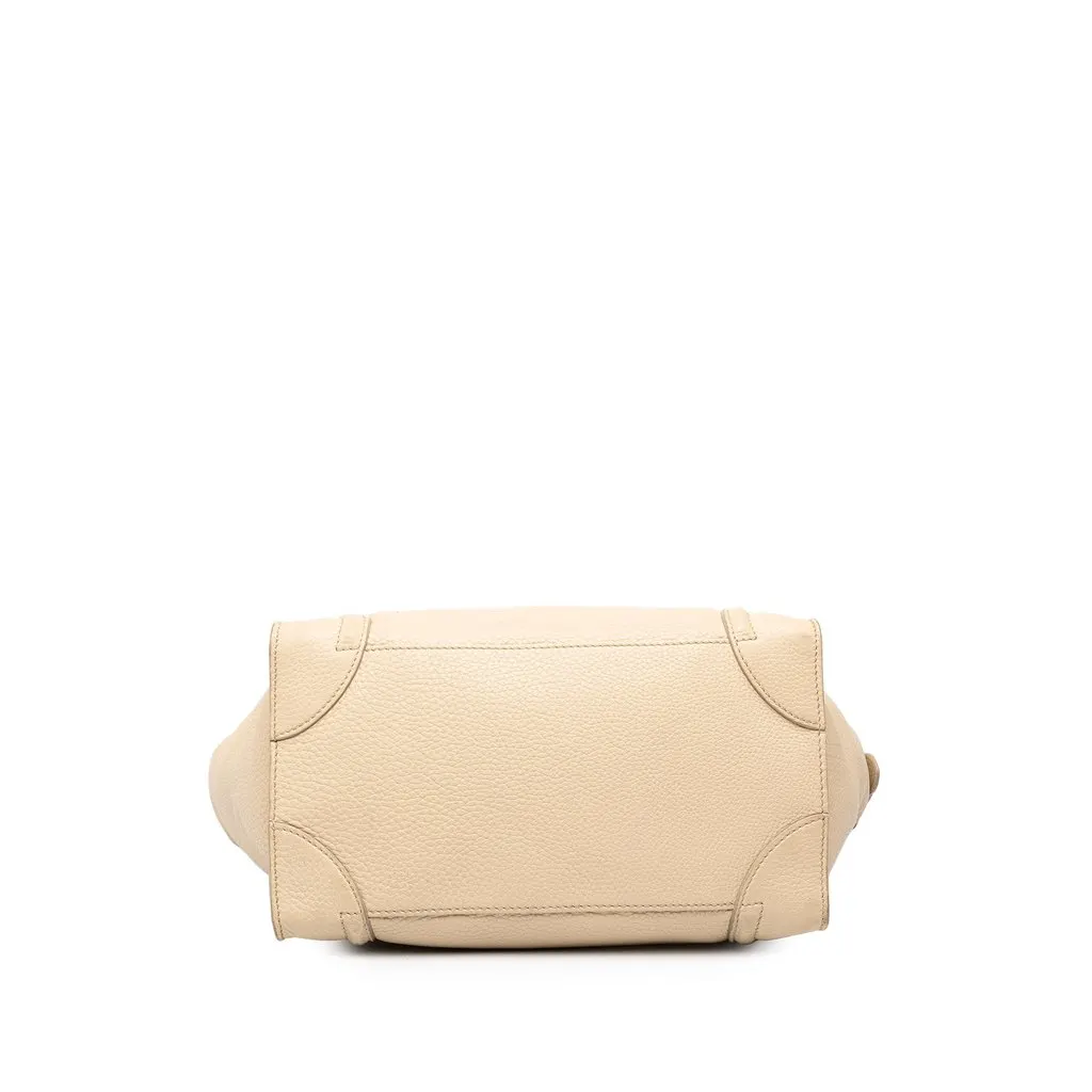 Celine Mini Calfskin Luggage Tote Brown Leather Good - Inside View