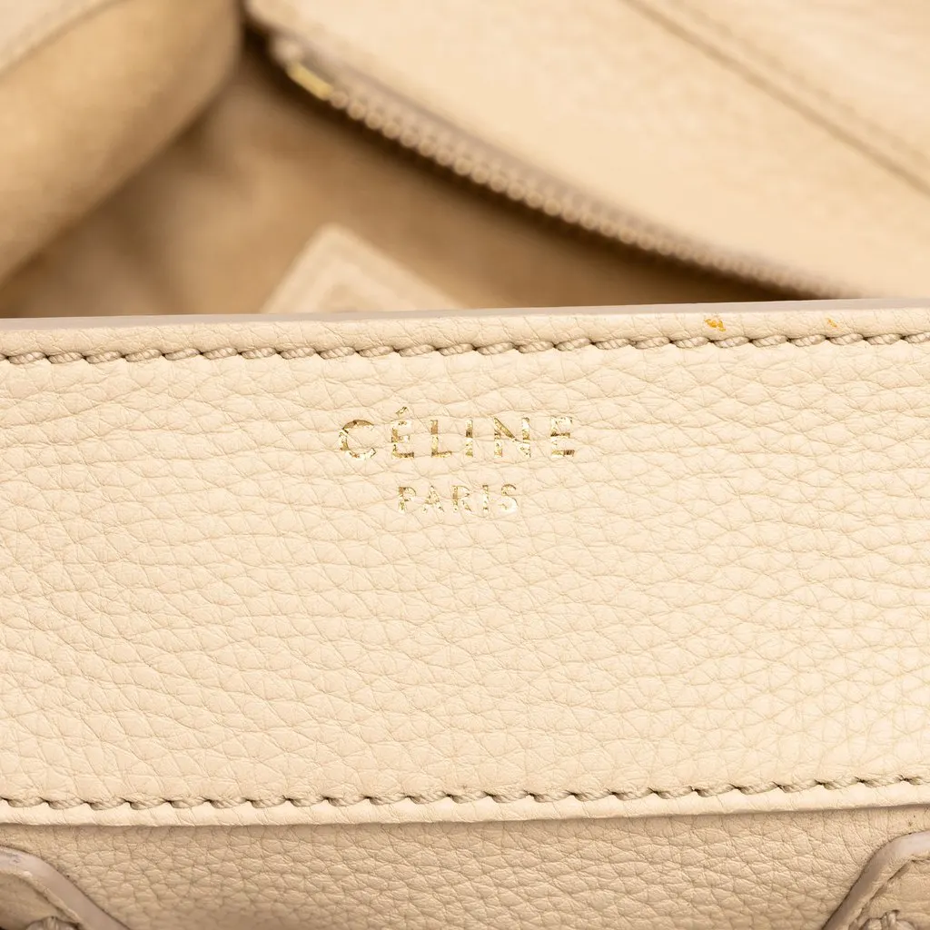 Celine Mini Calfskin Luggage Tote Brown Leather Good - Box View