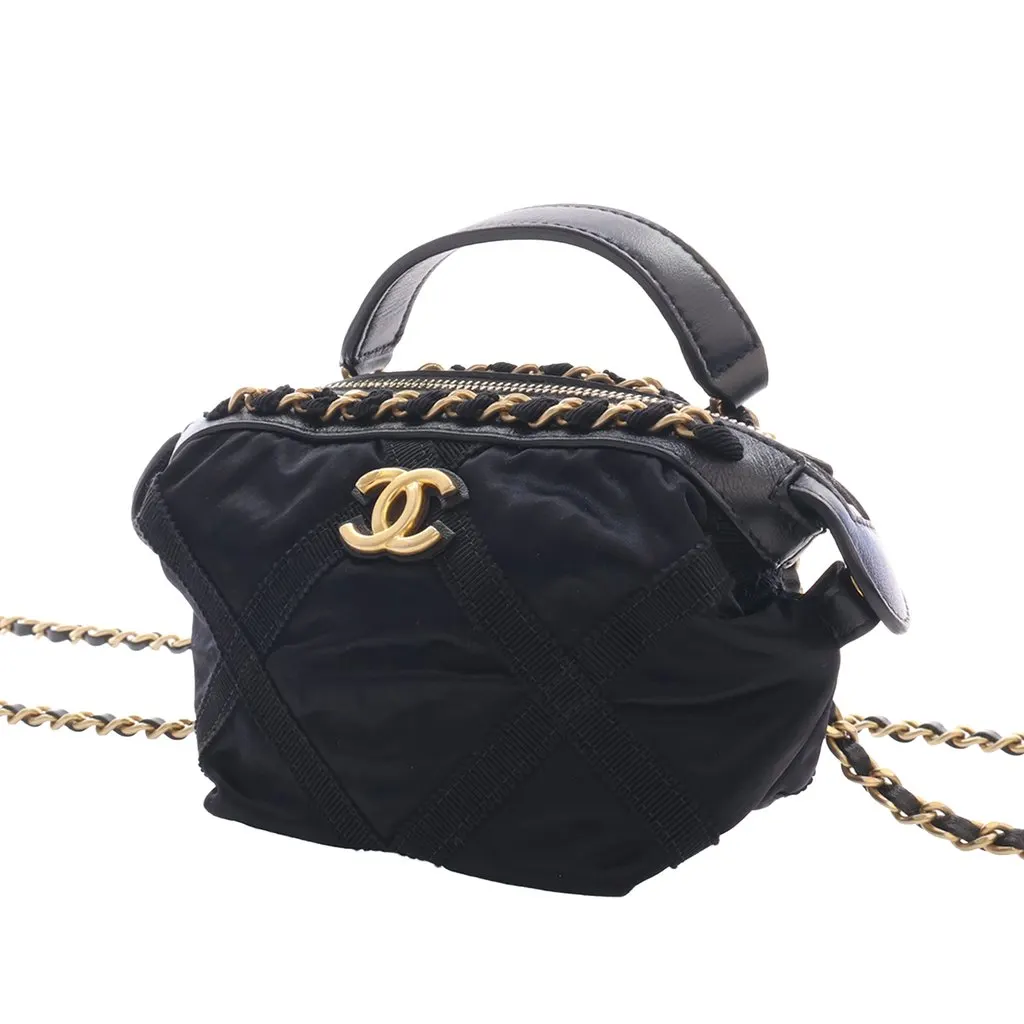 Chanel Nylon Grosgrain Lifestyle Clutch with Chain Black Very good - Box View