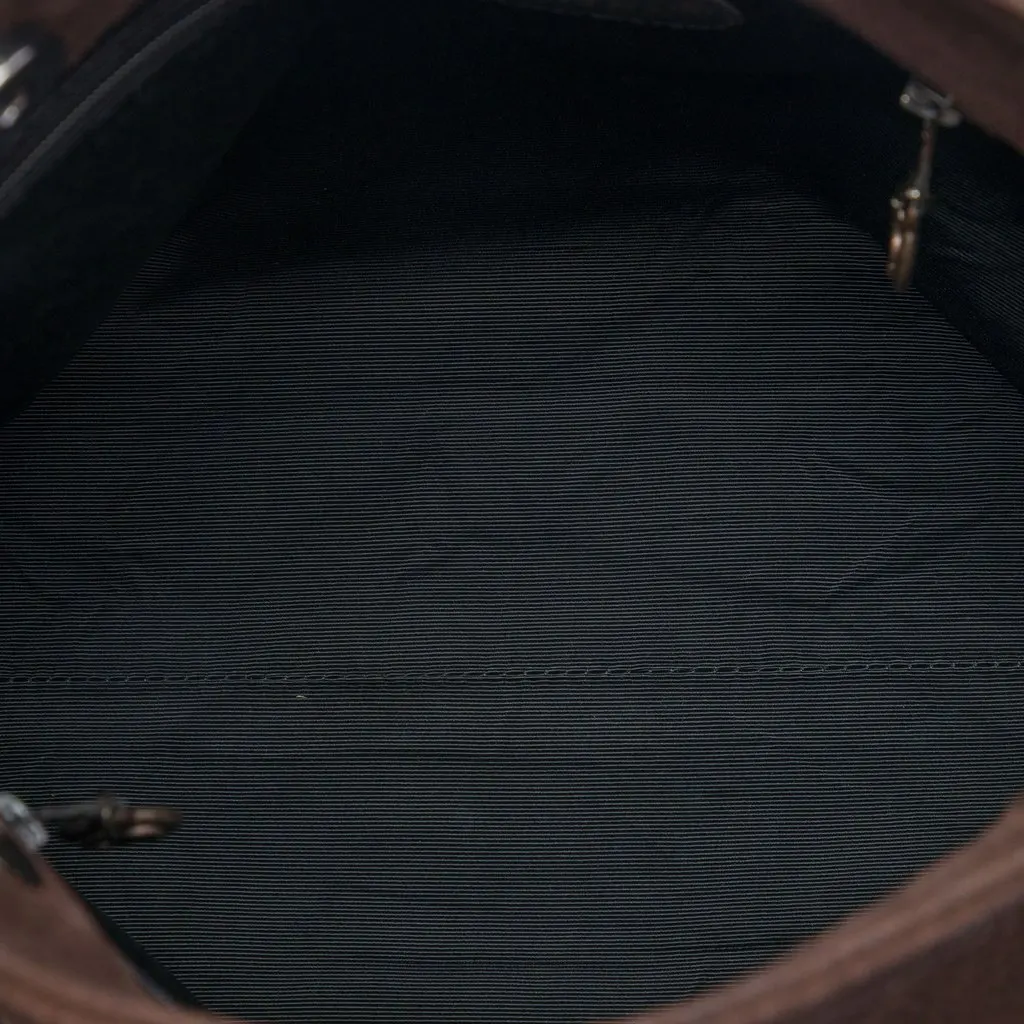 Chanel CC Suede Tote Brown Leather Very good - Model View