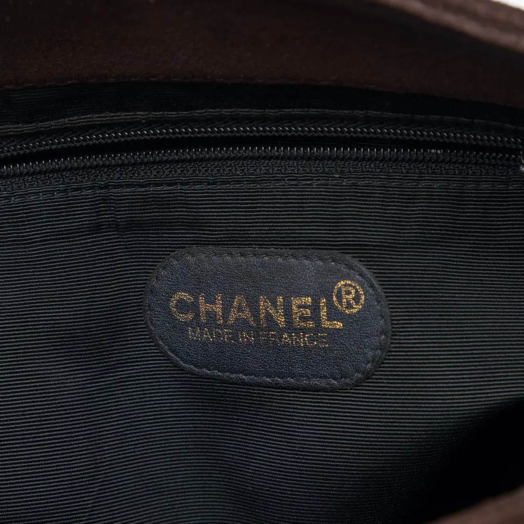 Chanel CC Suede Tote Brown Leather Very good - Box View