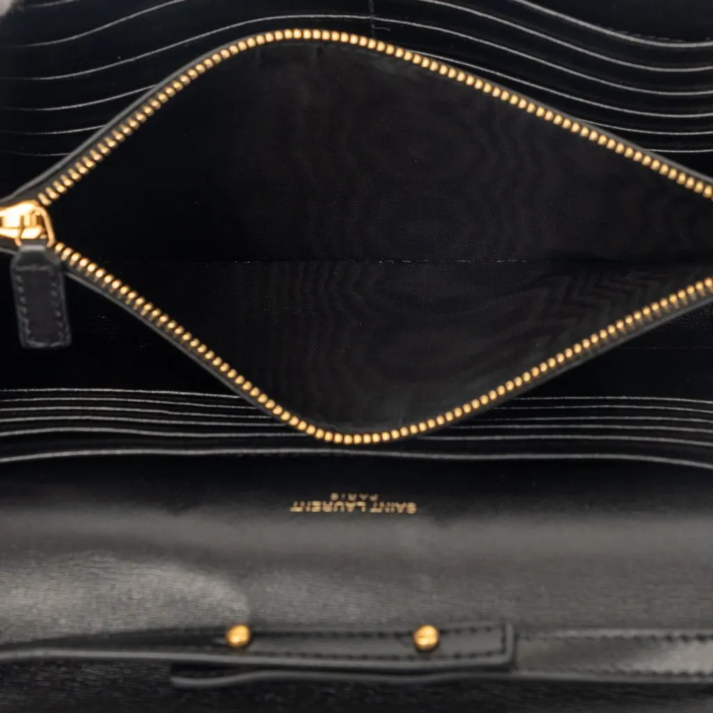 Saint Laurent Leather Monogram Sulpice Wallet on Chain Black Leather Very good - Model View