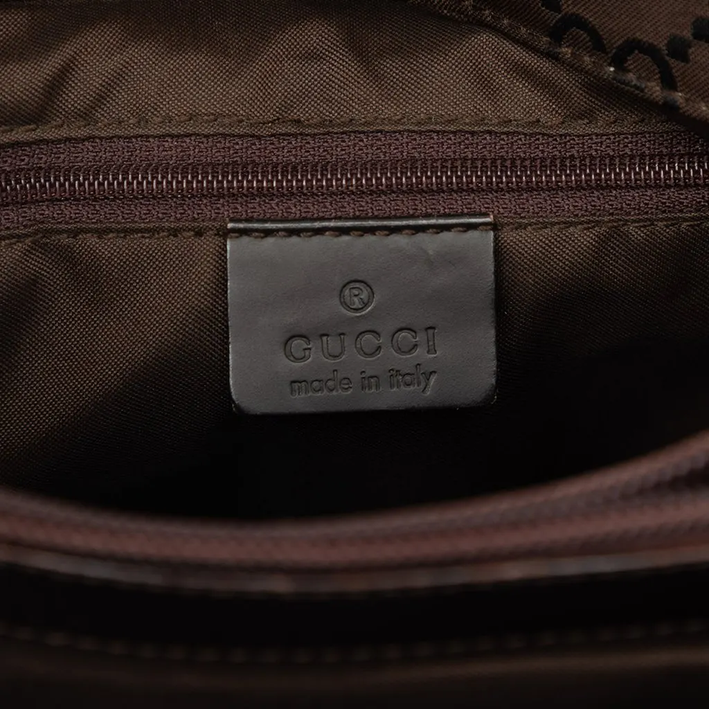 Gucci GG Nylon Bamboo Satchel Brown Very good - Box View