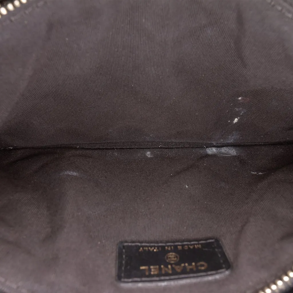 Chanel CC Quilted Caviar Multi Zip Pouch Black Leather Very good - Box View