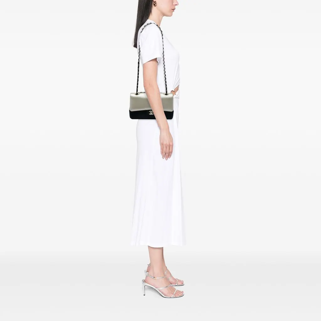 Chanel Medium Classic Bicolor Caviar and Iridescent Calfskin Double Flap Gold Leather Very good - Box View