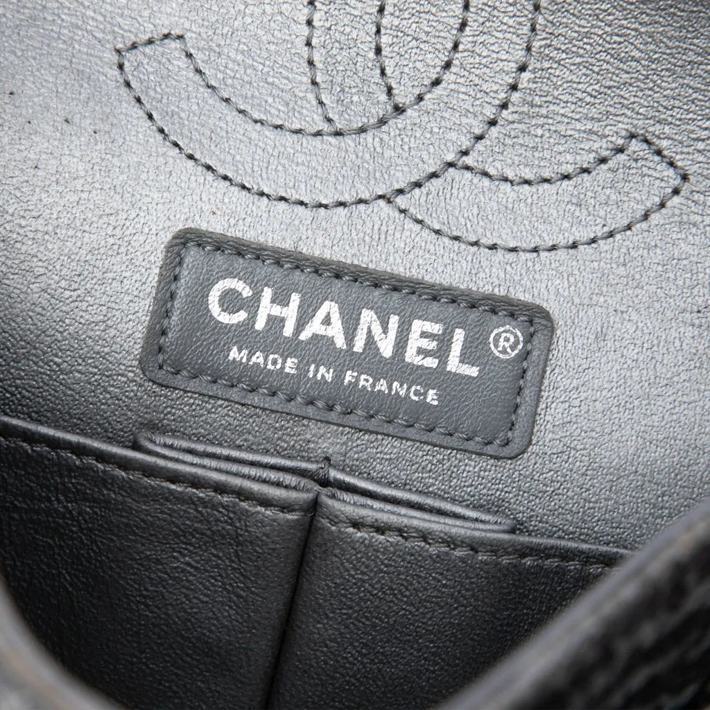 Chanel Chevron Metallic Textured Calfskin Reissue 2.55 Double Flap 224 Silver Leather Very good - Box View
