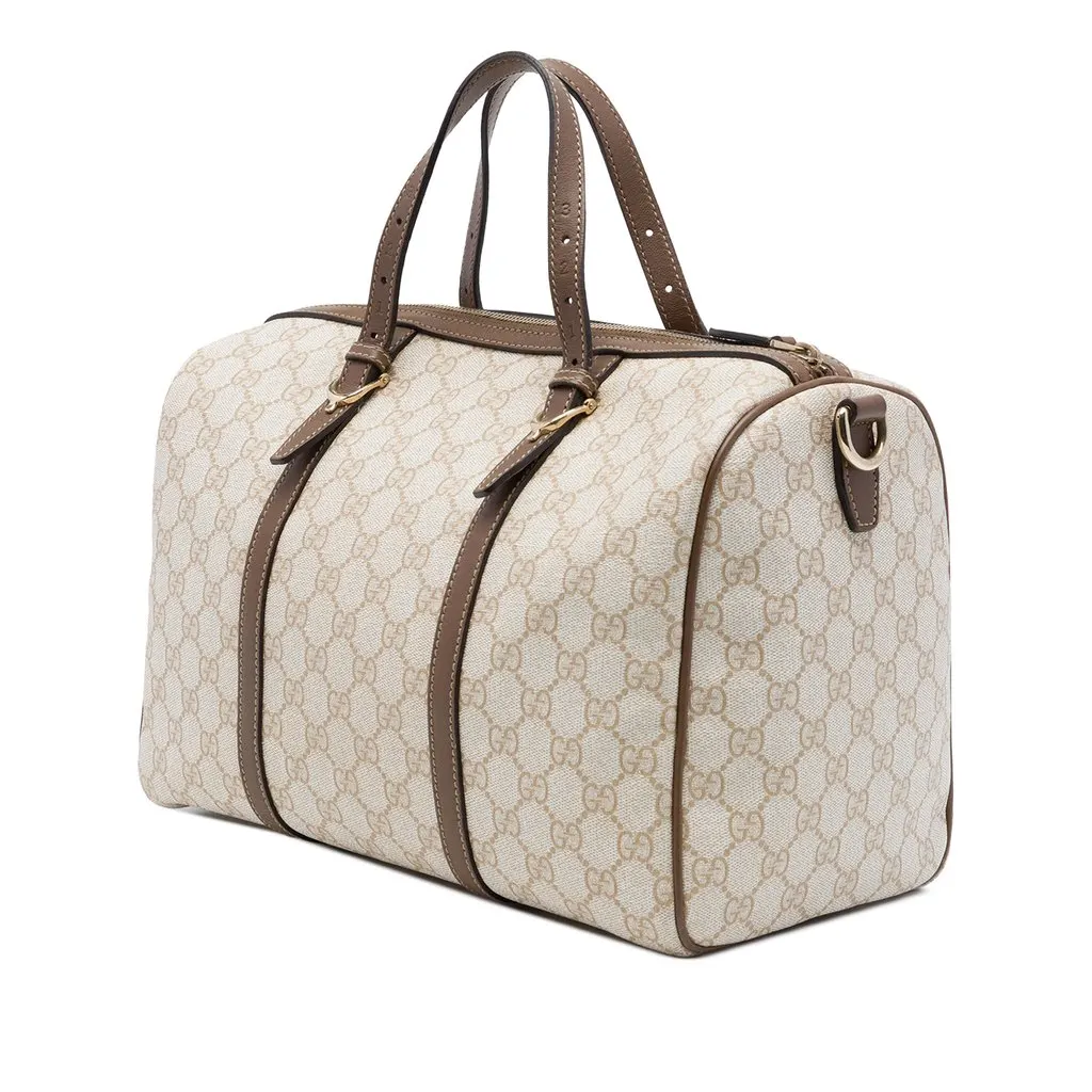 Gucci Medium GG Supreme Nice Boston Bag Beige Canvas Good - Back View