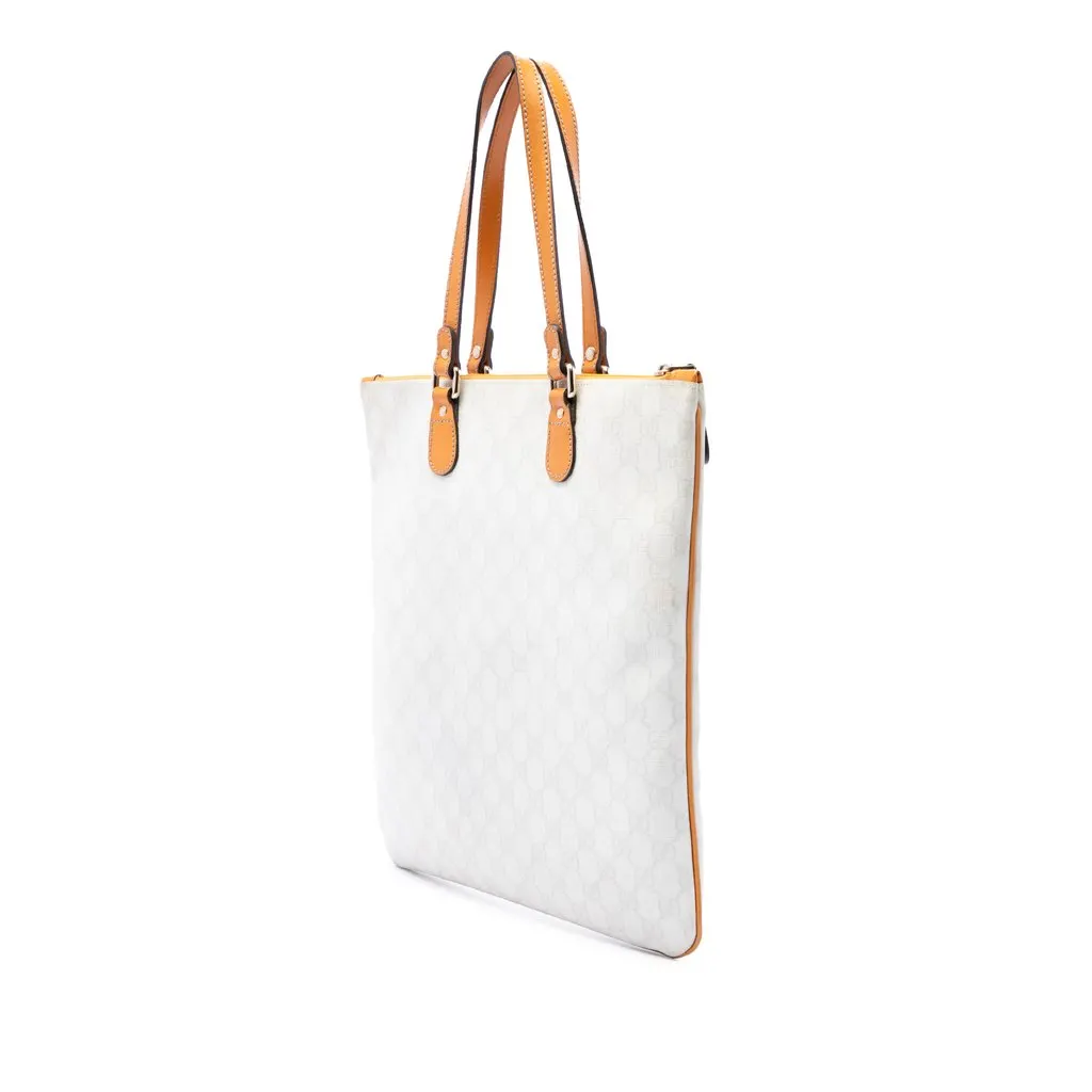 Gucci GG Supreme Heritage Logo Tote White Canvas Very good - Back View