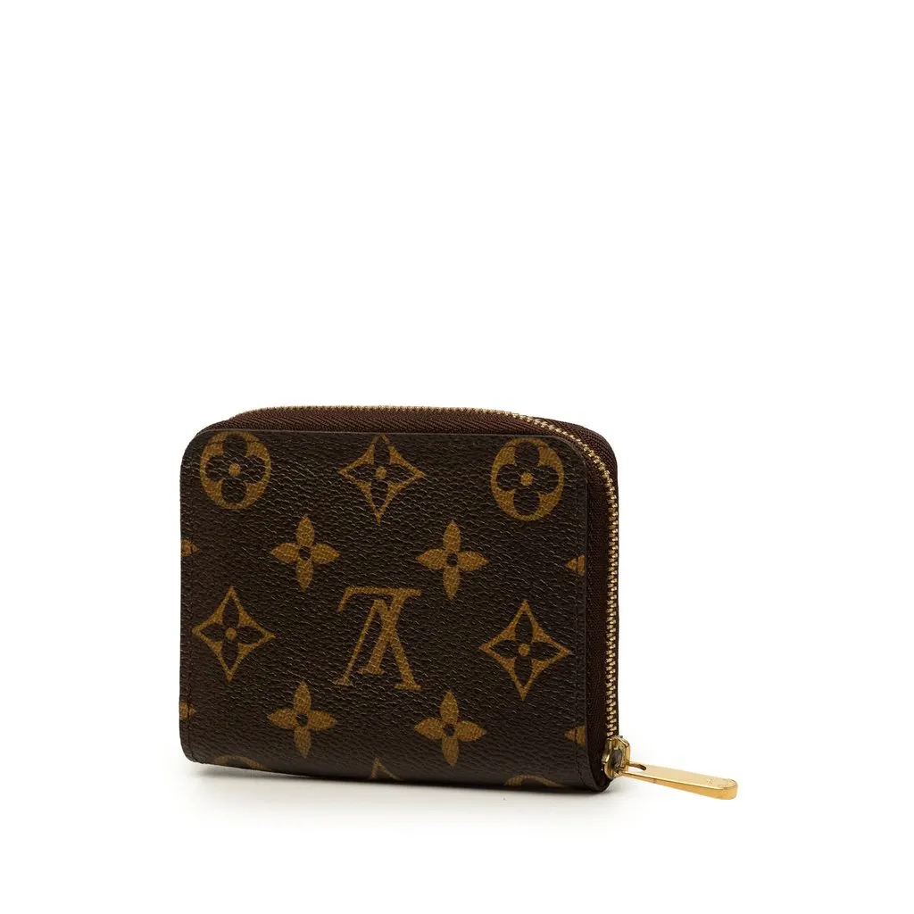 Louis Vuitton Monogram Zippy Coin Purse Brown Canvas Good - Back View