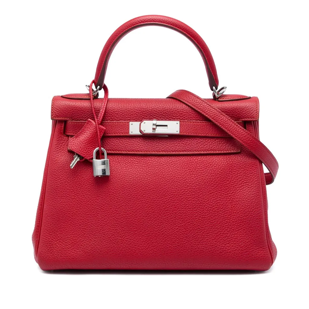 Hermès Togo Kelly II Retourne 28 Red Leather Very good - Front View