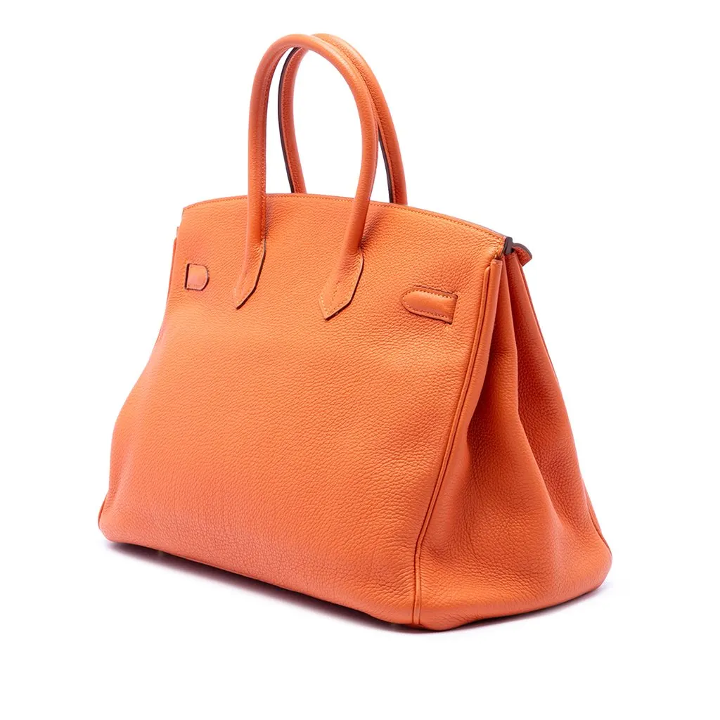 Hermès Togo Birkin Retourne 35 Orange Leather Very good - Back View