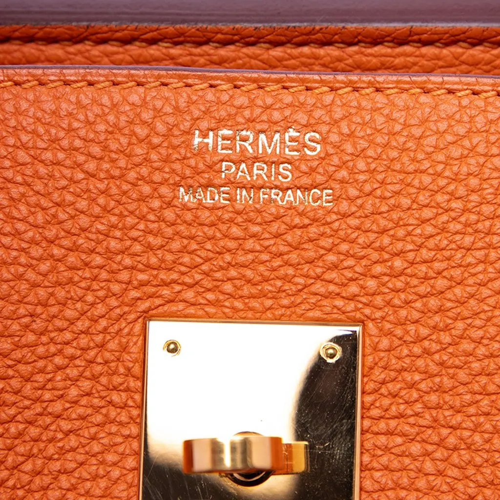 Hermès Togo Birkin Retourne 35 Orange Leather Very good - Box View