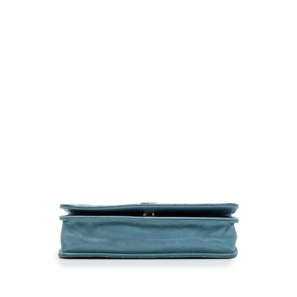 Chanel CC Quilted Ombre Patent and Aged Calfskin Crystal Wallet On Chain Blue Leather Very good - Inside View