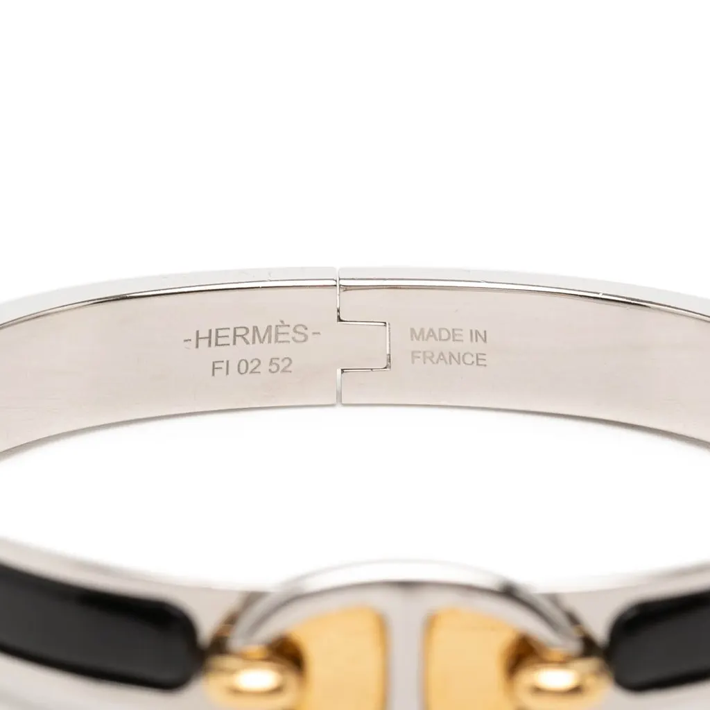 Hermès Mini Enamel Clic Chaine d Ancre Bracelet PM Black Enamel Very good - Model View
