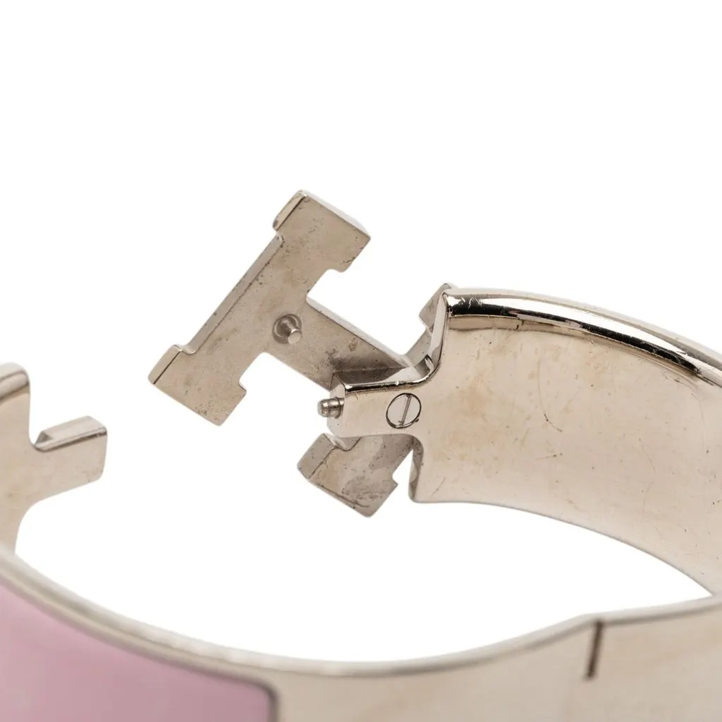 Hermès Wide Enamel Clic Clac H Bracelet GM Pink Enamel Very good - Box View