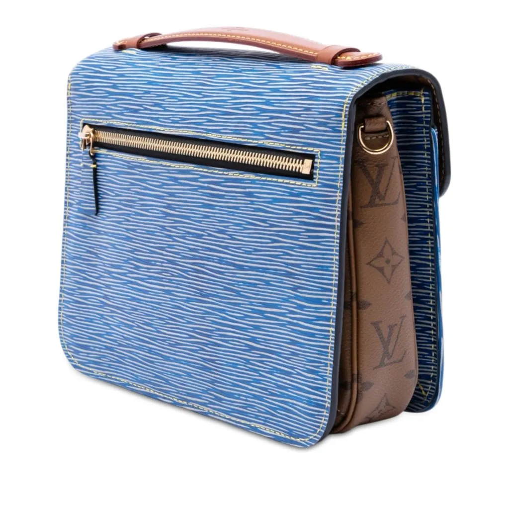 Louis Vuitton Epi Denim and Reverse Monogram Pochette Metis Blue Leather Very good - Back View
