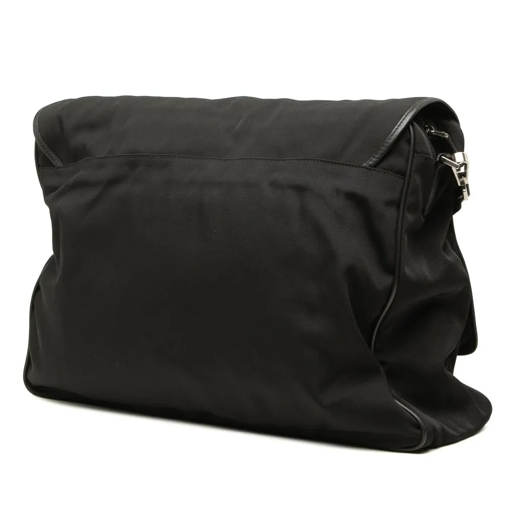 Gucci Nylon Messenger Bag Black Very good - Back View