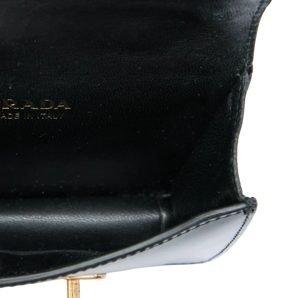 Prada Micro Spazzolato Cahier Crossbody Black Leather Very good - Model View
