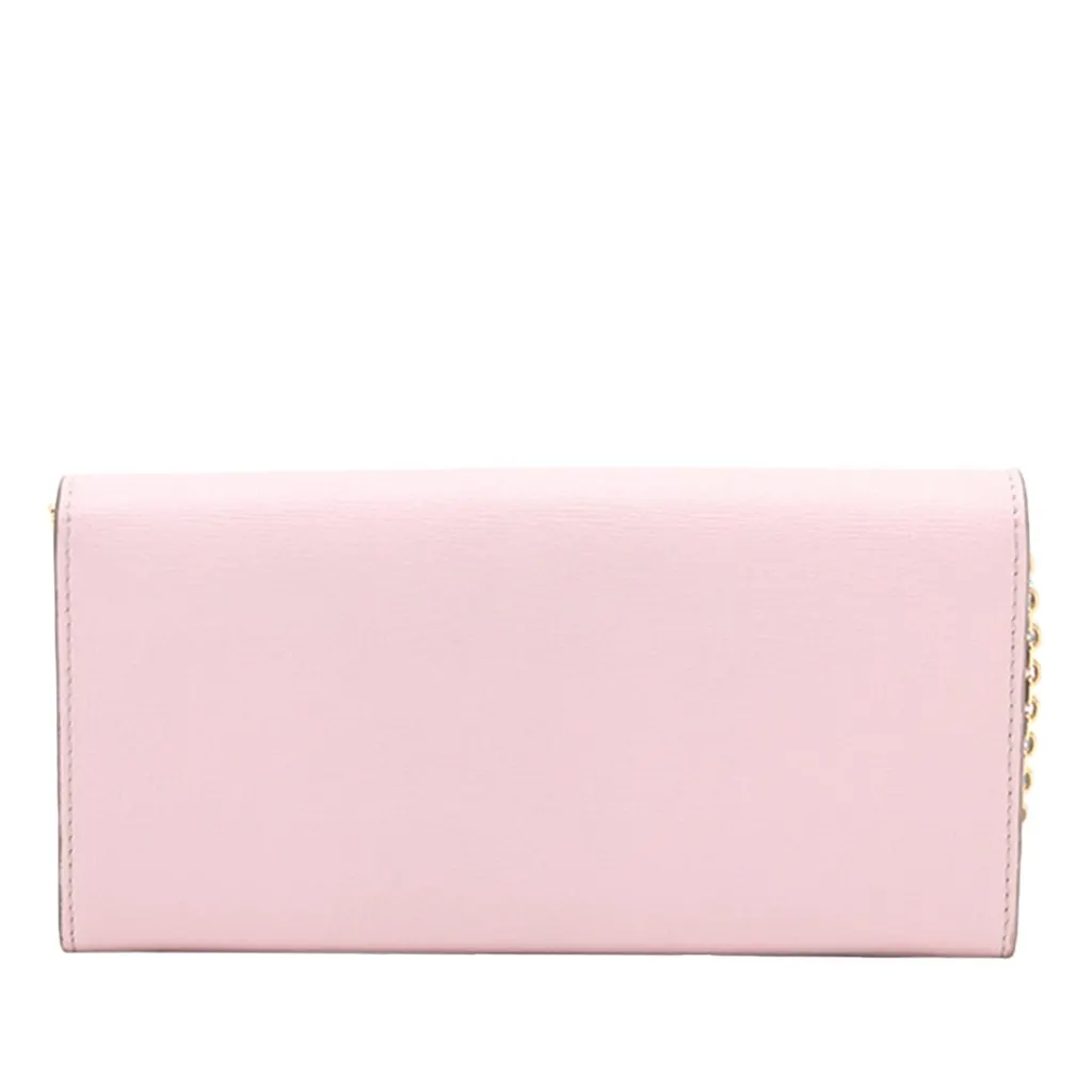 Fendi Studded Leather Monster Eyes Tube Wallet On Chain Pink Leather Very good - Back View