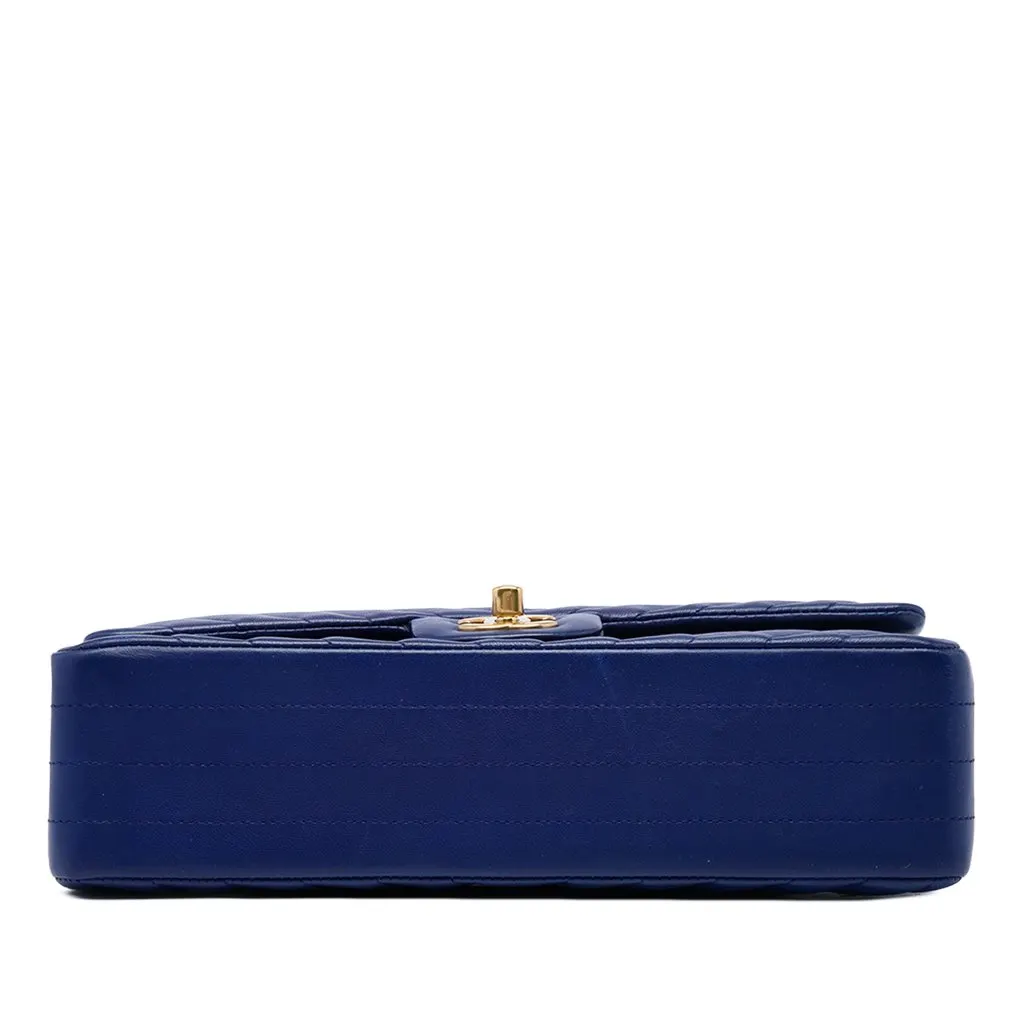 Chanel Medium Classic Chevron Lambskin Double Flap Blue Leather Very good - Inside View