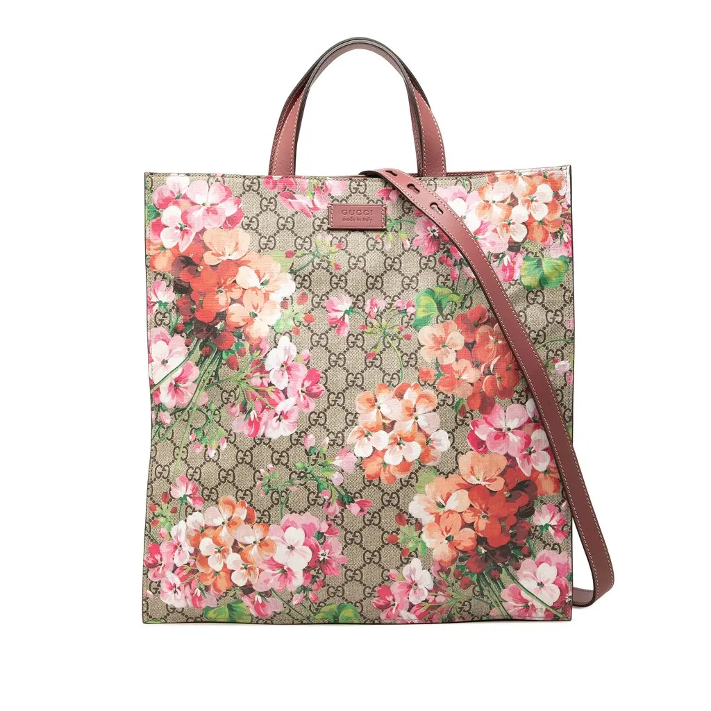 Gucci GG Supreme Blooms Convertible Tote Beige Very good - Front View