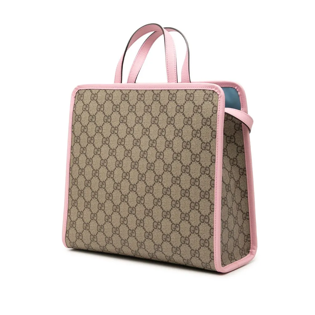 Gucci Yuko Higuchi GG Supreme Rabbit Satchel Beige Canvas Very good - Back View