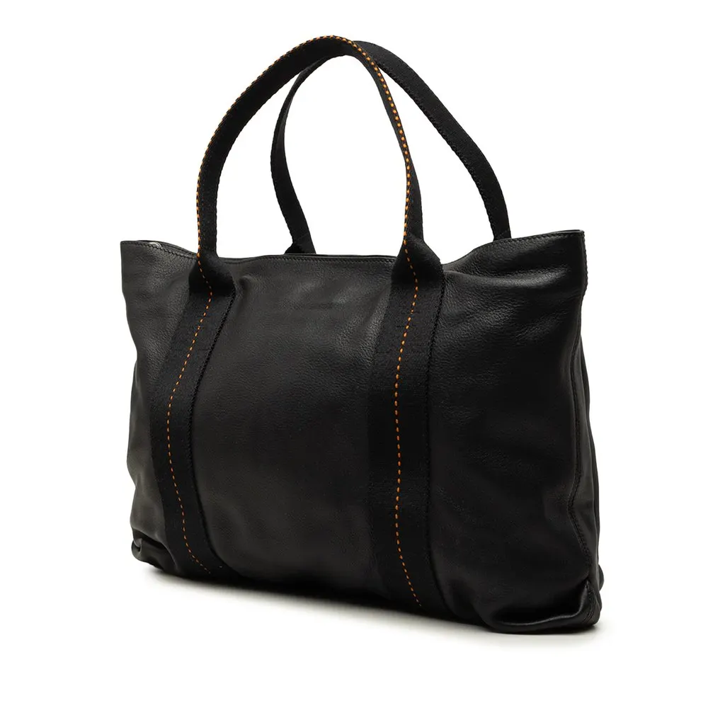 Hermès Derma Caravan Horizontal MM Black Leather Good - Back View