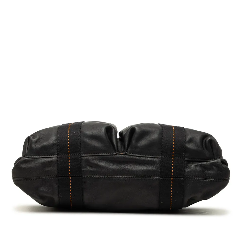 Hermès Derma Caravan Horizontal MM Black Leather Good - Inside View
