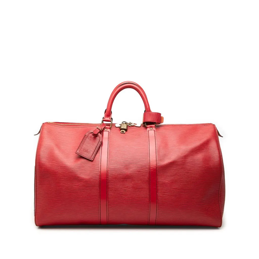 Louis Vuitton Epi Keepall 50 Red Leather Very good - Front View