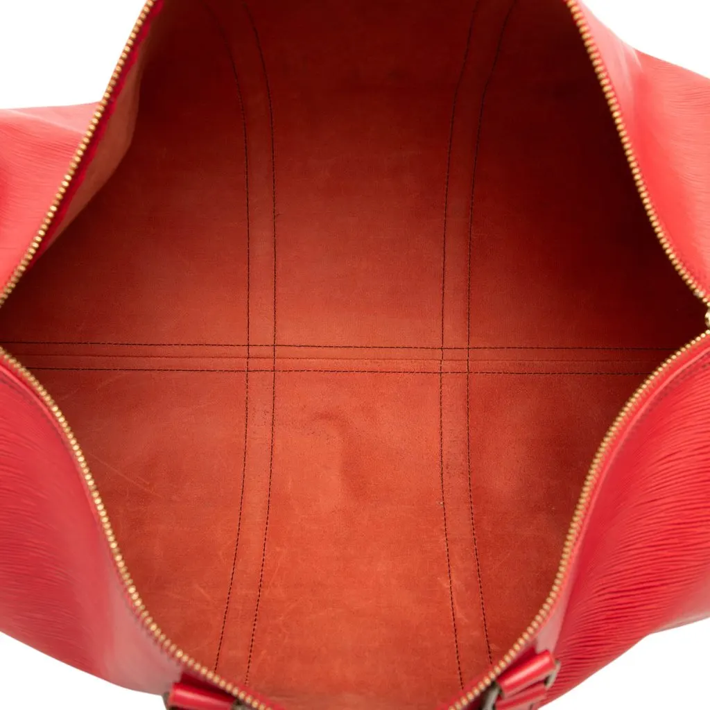 Louis Vuitton Epi Keepall 50 Red Leather Very good - Model View