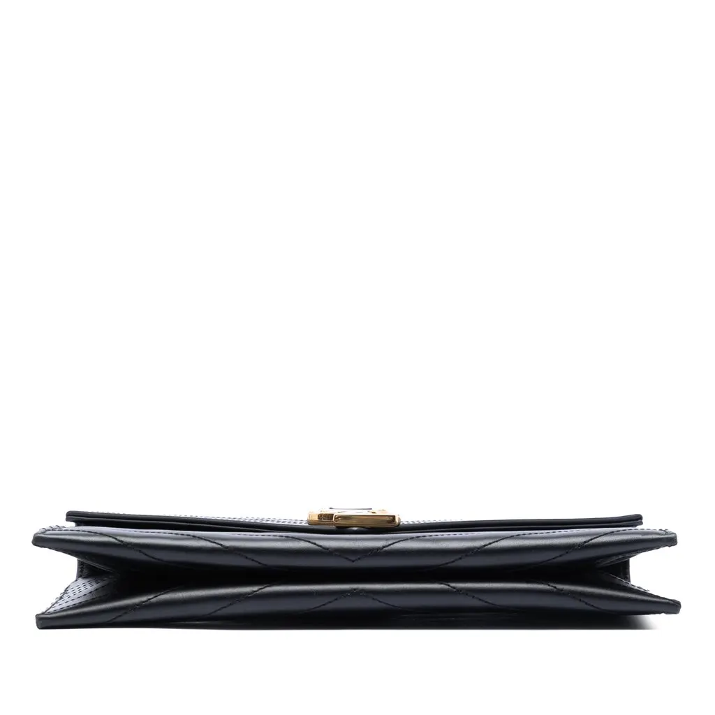 Saint Laurent Lambskin Chevron Monogram Clutch Black Leather Very good - Inside View