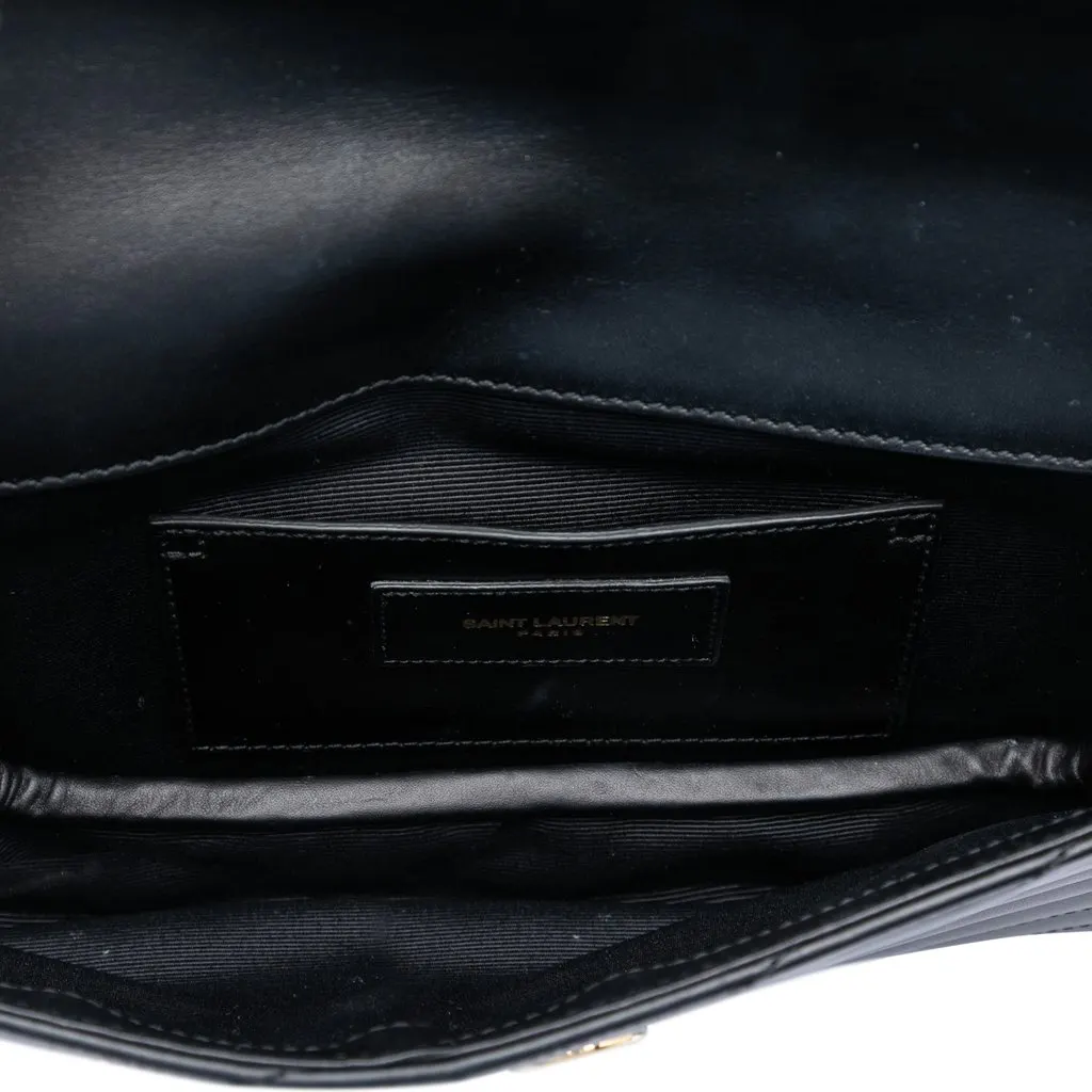 Saint Laurent Lambskin Chevron Monogram Clutch Black Leather Very good - Model View