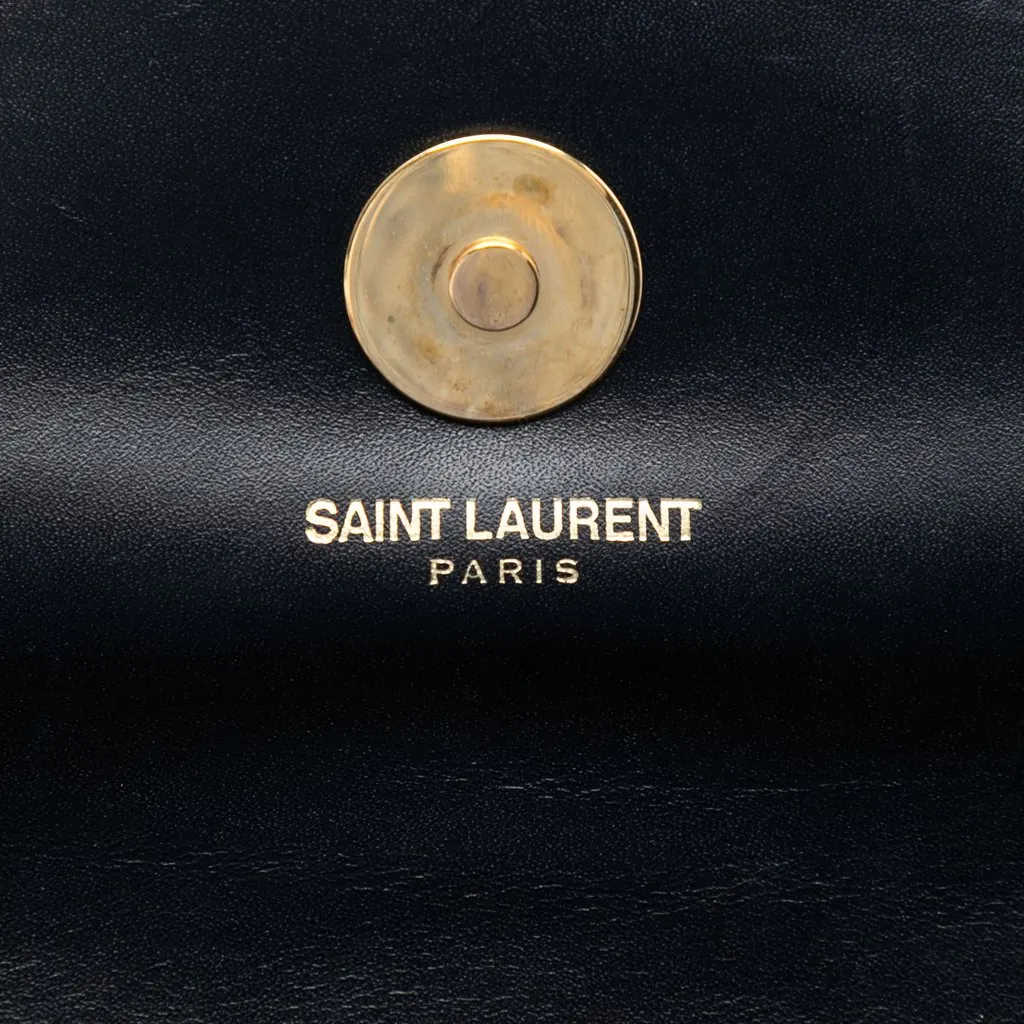 Saint Laurent Lambskin Chevron Monogram Clutch Black Leather Very good - Box View